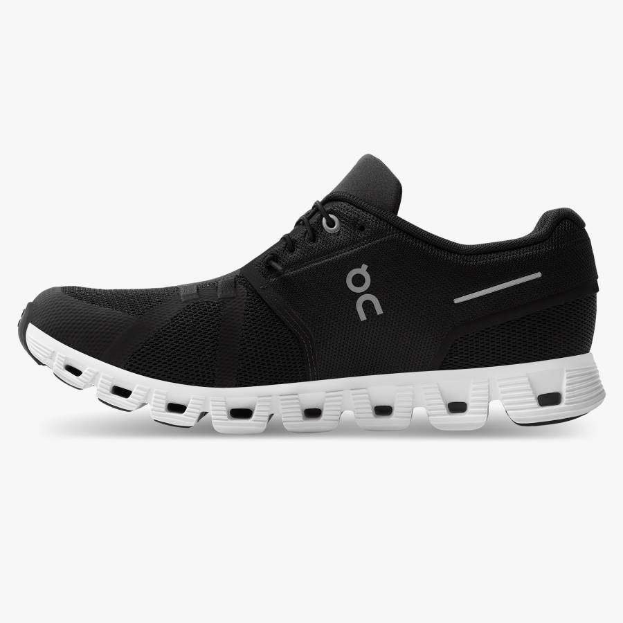 Men's On Cloud 5 Sneakers Black / White | USA-9821073