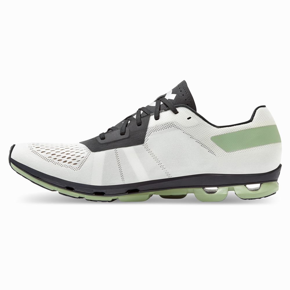 Men's On Cloudflash Racing Shoes White / Black | USA-6098735