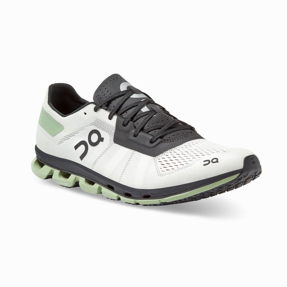 Men's On Cloudflash Racing Shoes White / Black | USA-6098735