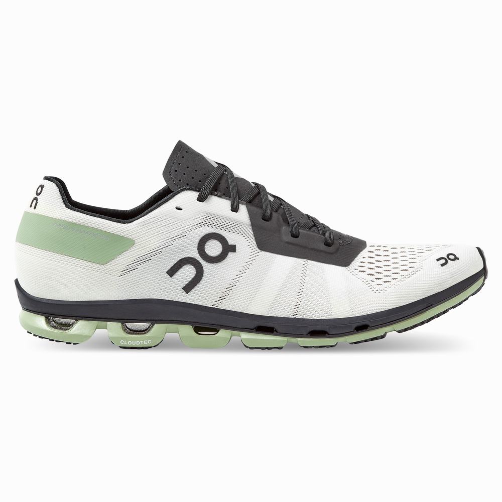 Men\'s On Cloudflash Racing Shoes White / Black | USA-6098735