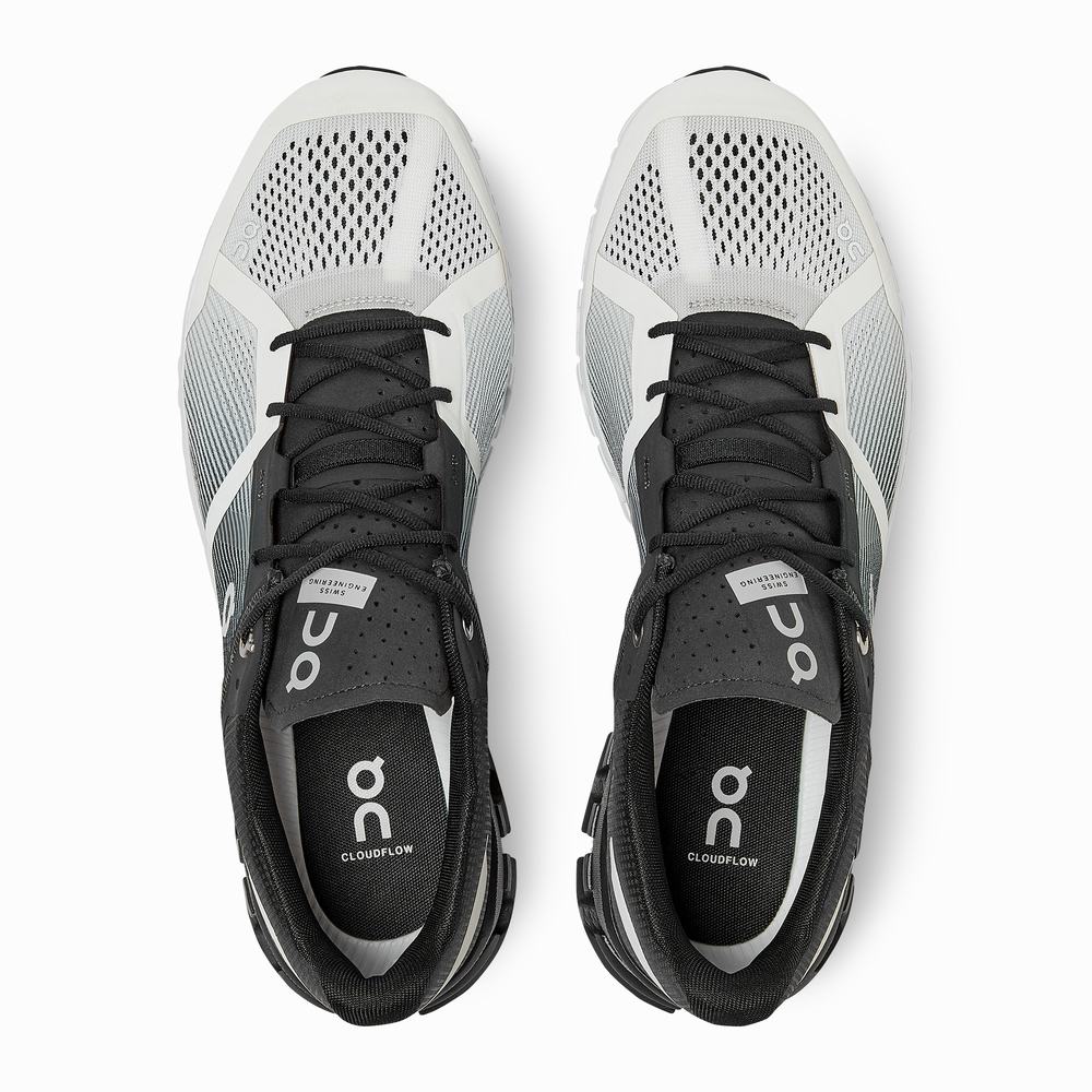 Men's On Cloudflow Racing Shoes Black / White | USA-2793804