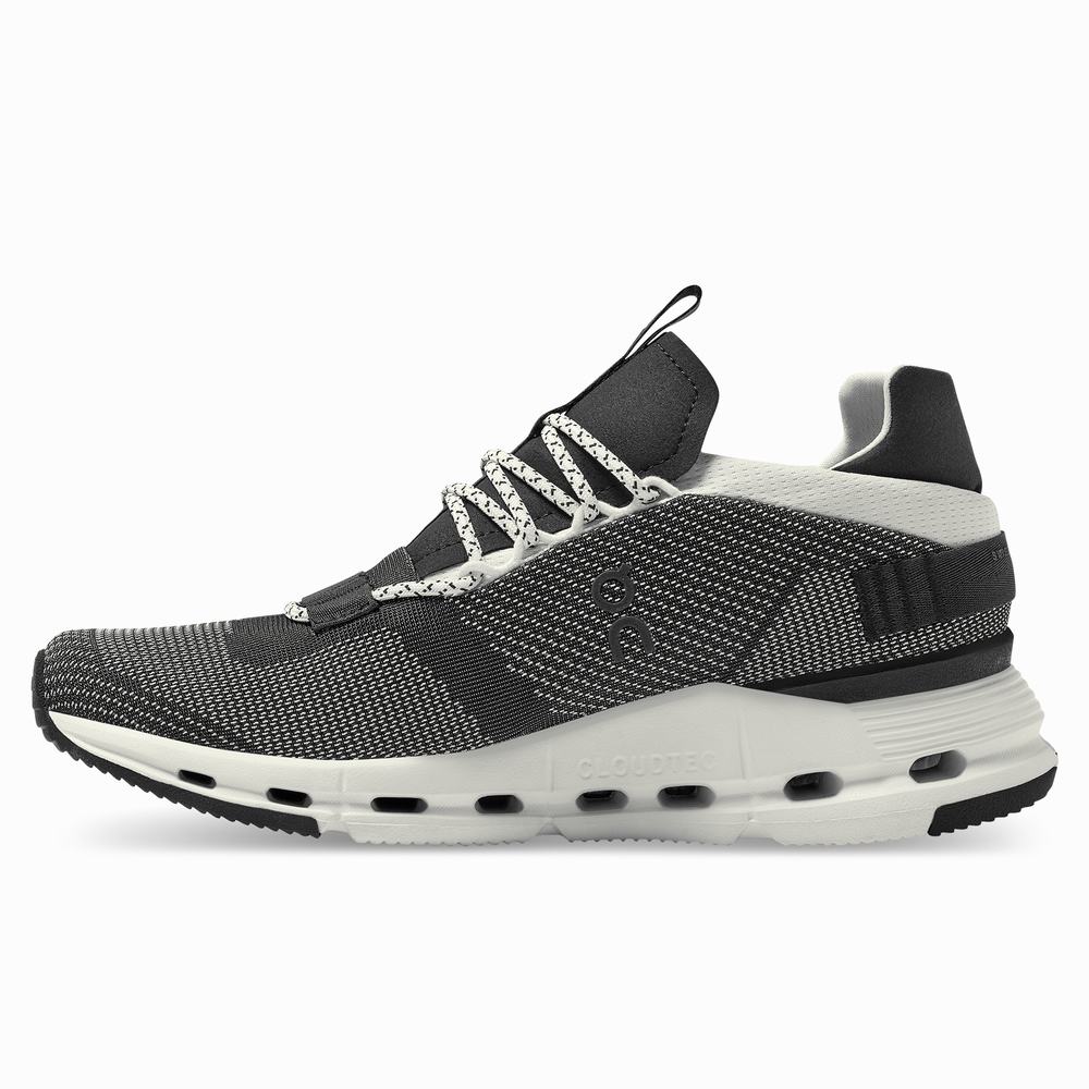 Men's On Cloudnova Sneakers Black / White | USA-0219534