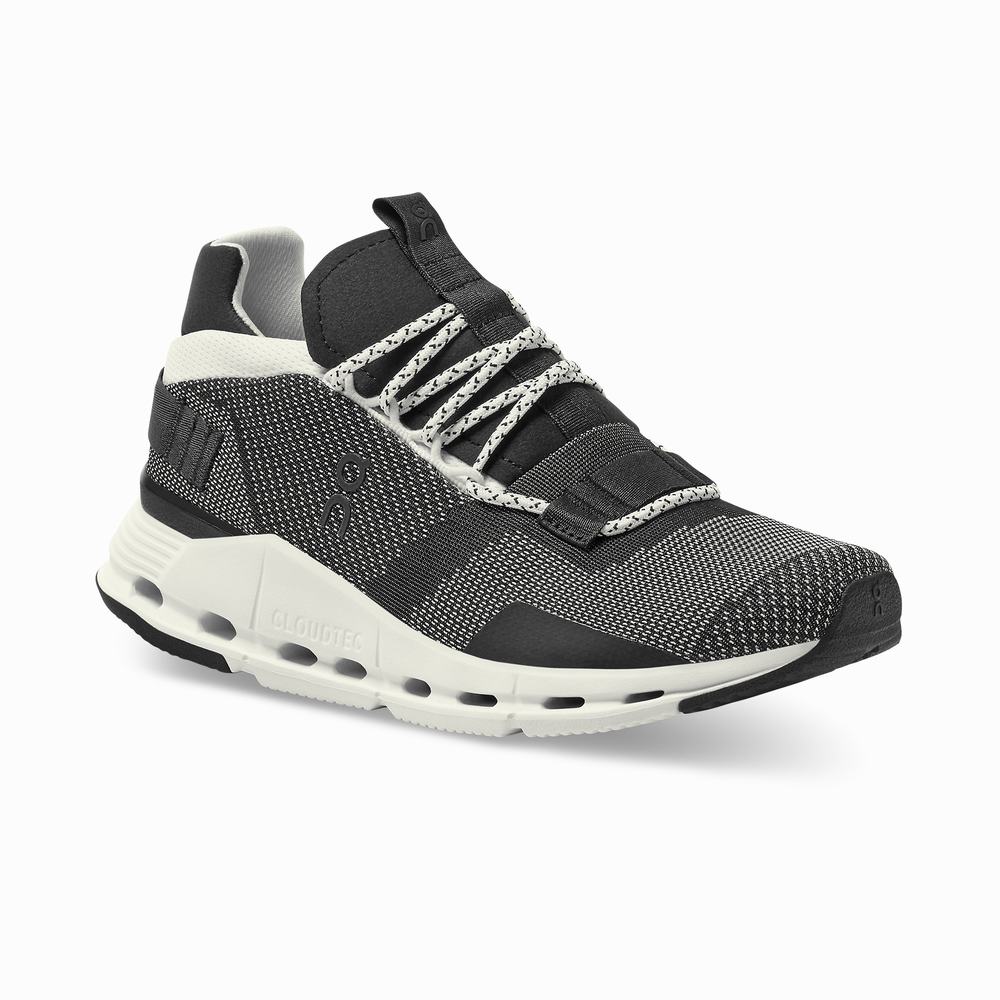 Men's On Cloudnova Sneakers Black / White | USA-0219534