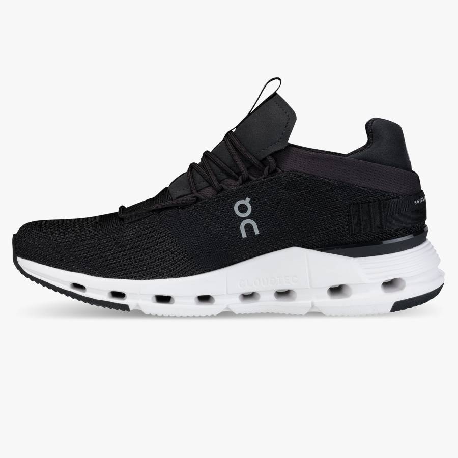 Men's On Cloudnova Sneakers Black / White | USA-5970284