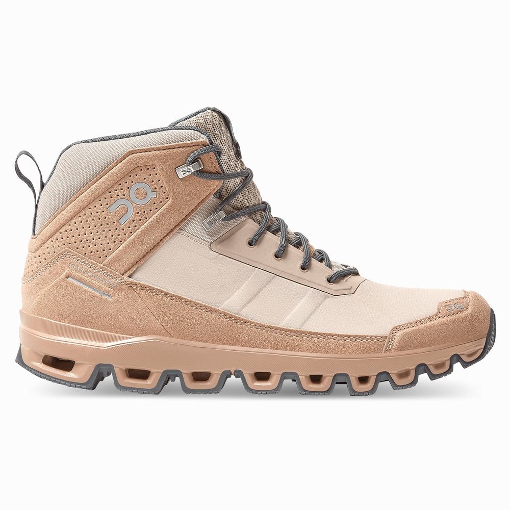 Men's On Cloudridge Hiking Boots Khaki | USA-2961754