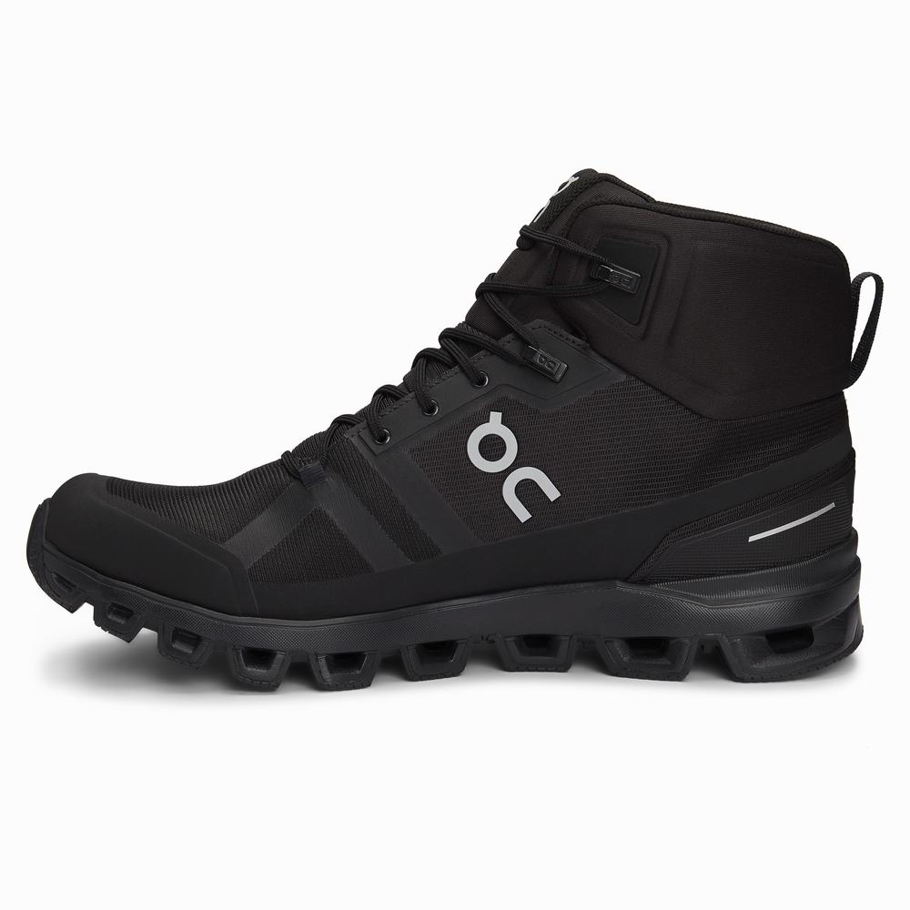 Men's On Cloudrock Hiking Boots Black | USA-4028137