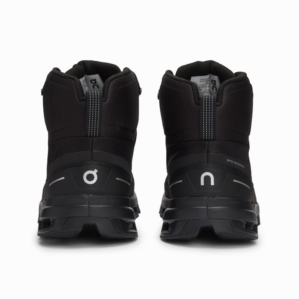 Men's On Cloudrock Hiking Boots Black | USA-4028137