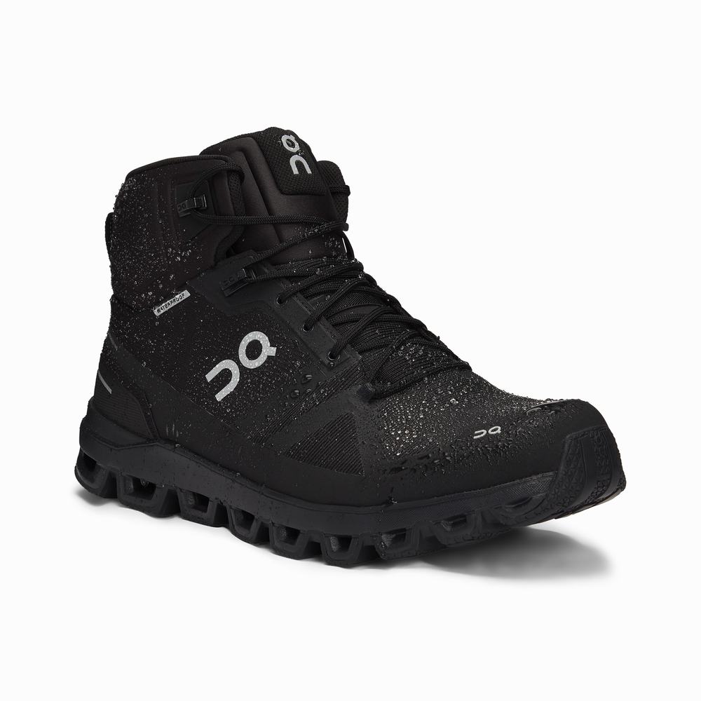 Men's On Cloudrock Hiking Boots Black | USA-4028137