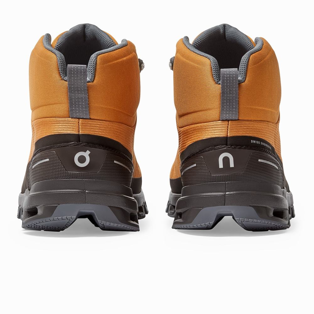 Men's On Cloudrock Hiking Boots Brown | USA-9540162