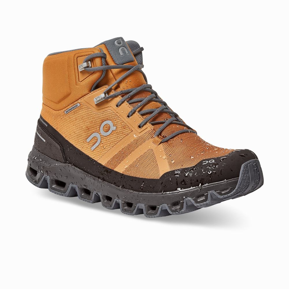 Men's On Cloudrock Hiking Boots Brown | USA-9540162