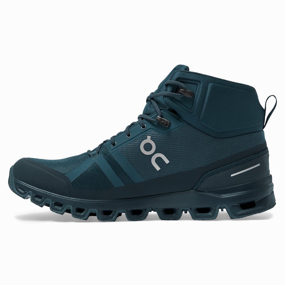 Men's On Cloudrock Hiking Boots Navy | USA-3627481