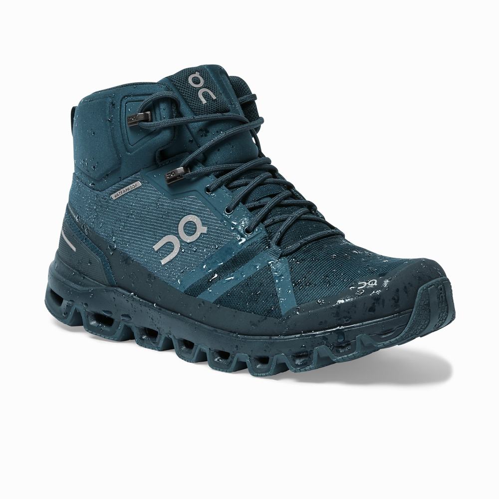 Men's On Cloudrock Hiking Boots Navy | USA-3627481