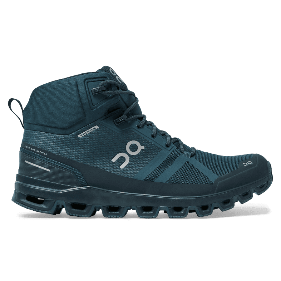 Men\'s On Cloudrock Waterproof Hiking Boots Navy | USA-6754190