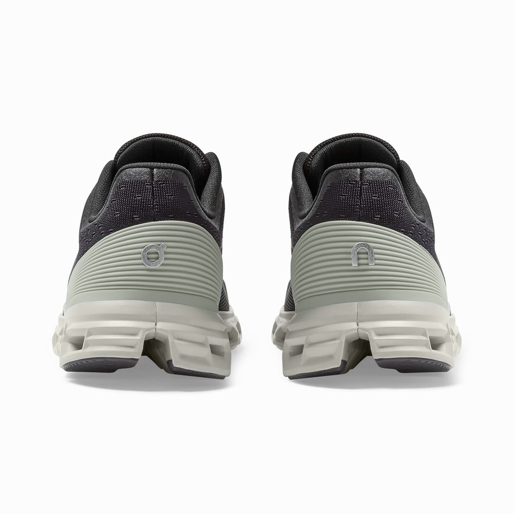 Men's On Cloudstratus Running Shoes Black | USA-1539724