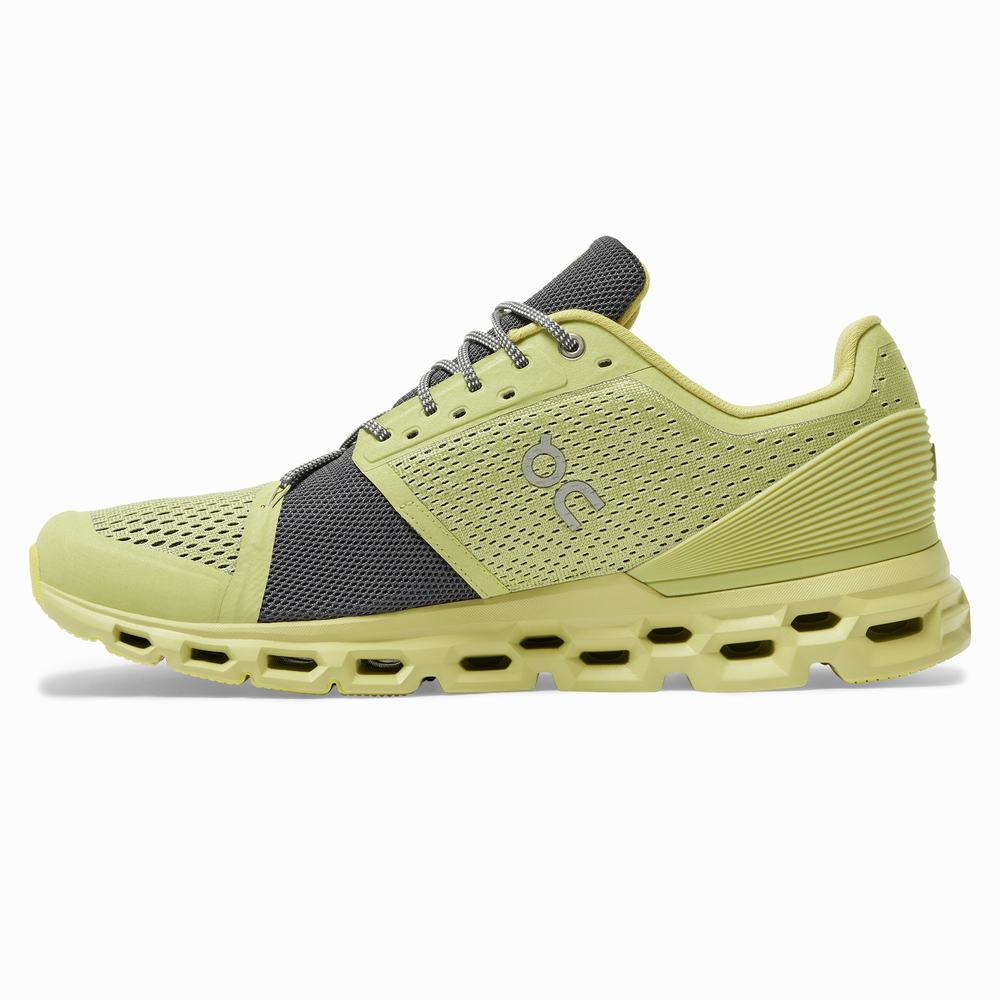 Men's On Cloudstratus Running Shoes Yellow | USA-6783514