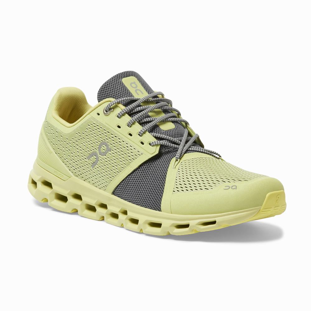 Men's On Cloudstratus Running Shoes Yellow | USA-6783514