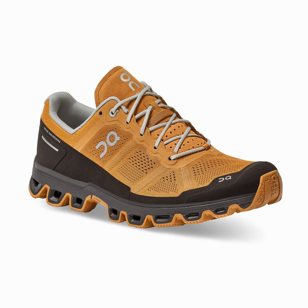 Men's On Cloudventure Trail Running Shoes Brown / Yellow | USA-8172350