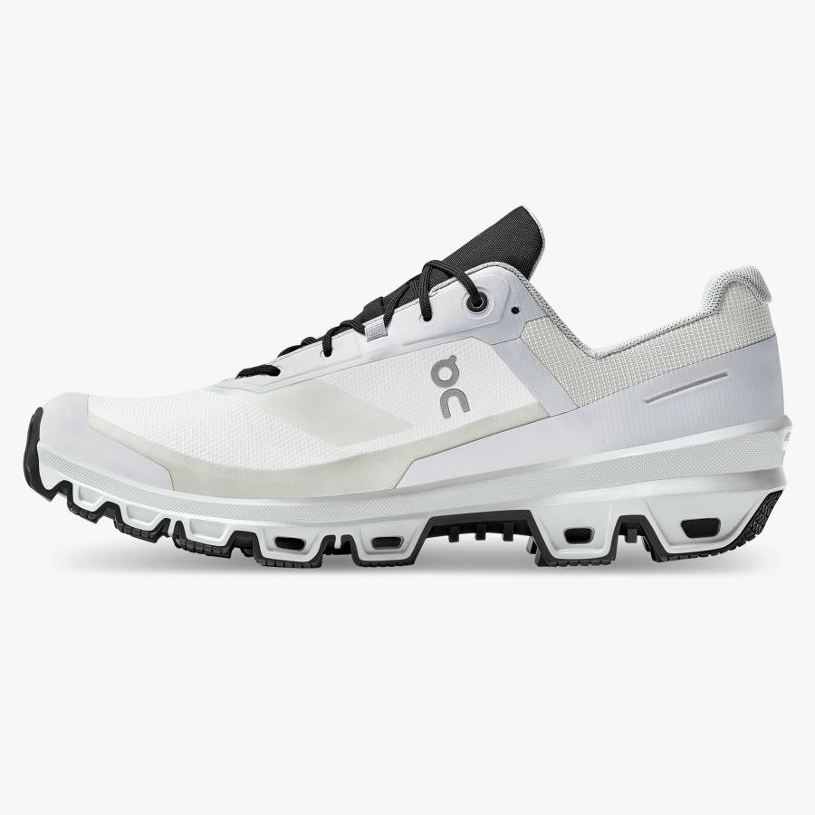 Men's On Cloudventure Waterproof 3 Hiking Shoes White / Black | USA-7915806