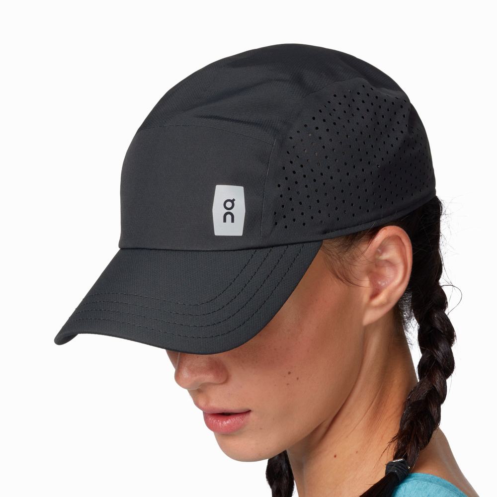 Men's On Lightweight Hats Black | USA-4651079