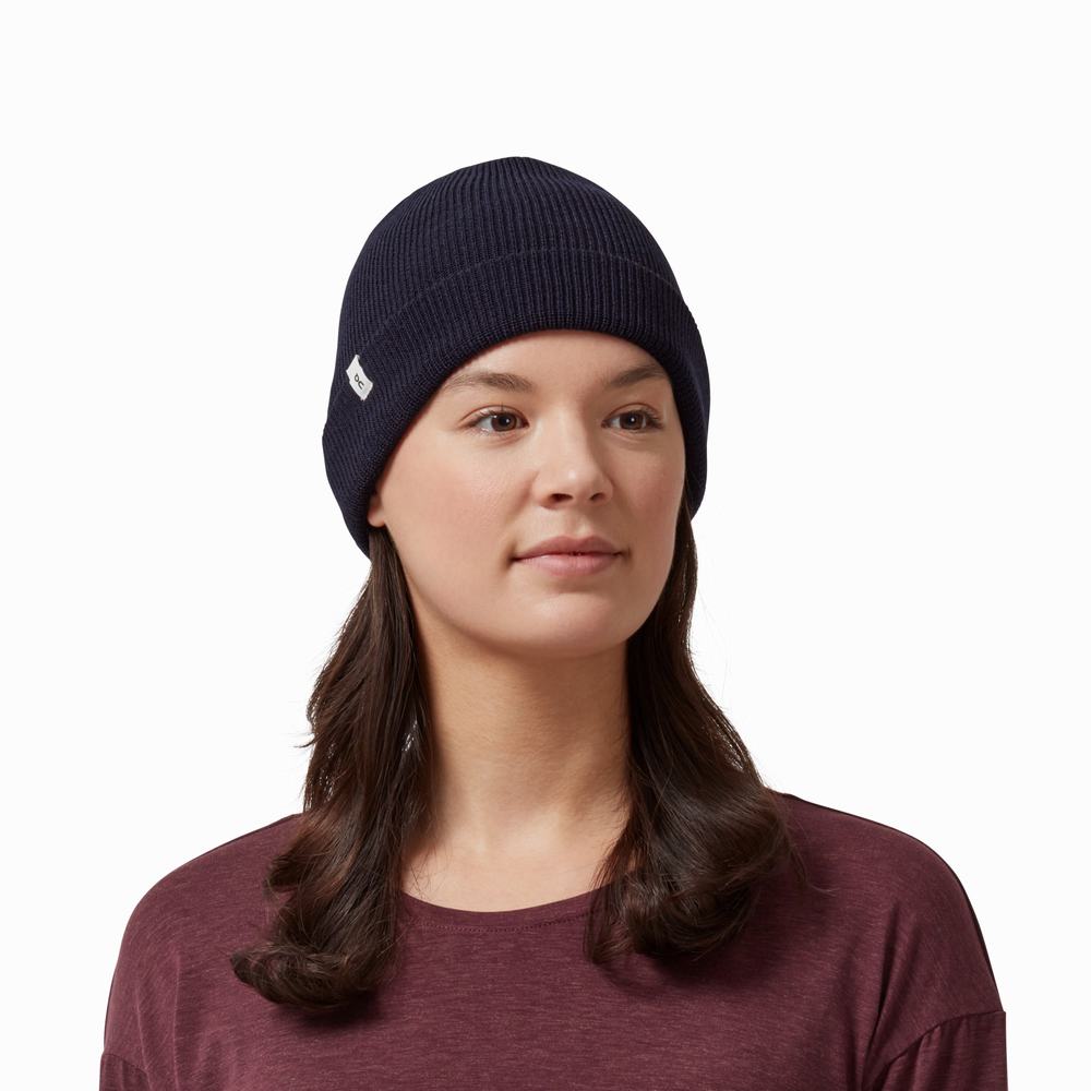 Men's On Merino Beanie Navy | USA-4320768