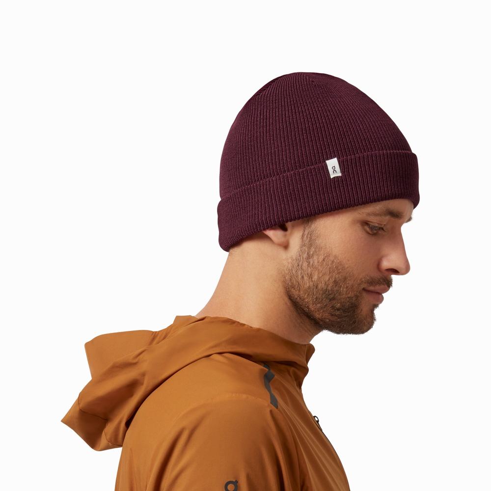 Men's On Merino Beanie Red | USA-0147826