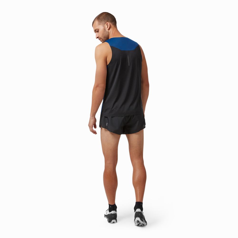 Men's On Performance Tanks Indigo / Black | USA-1425087