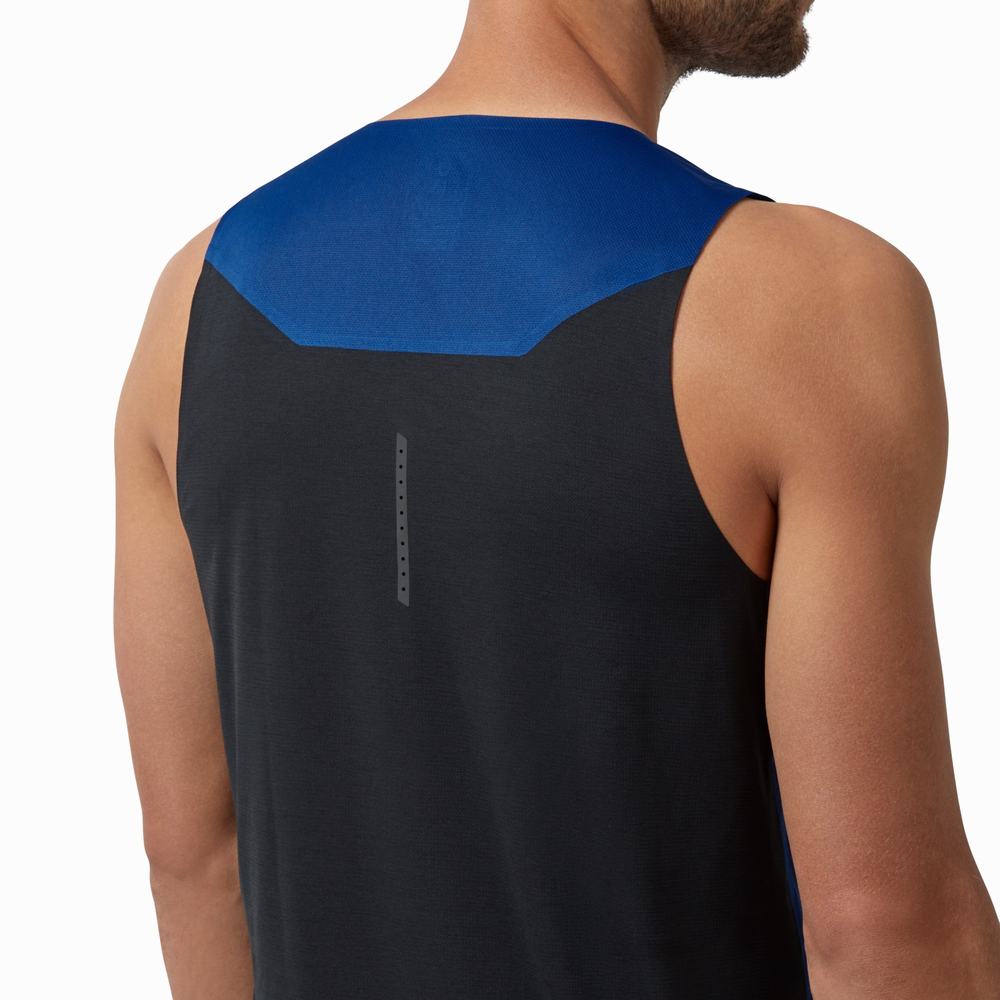 Men's On Performance Tanks Indigo / Black | USA-1425087