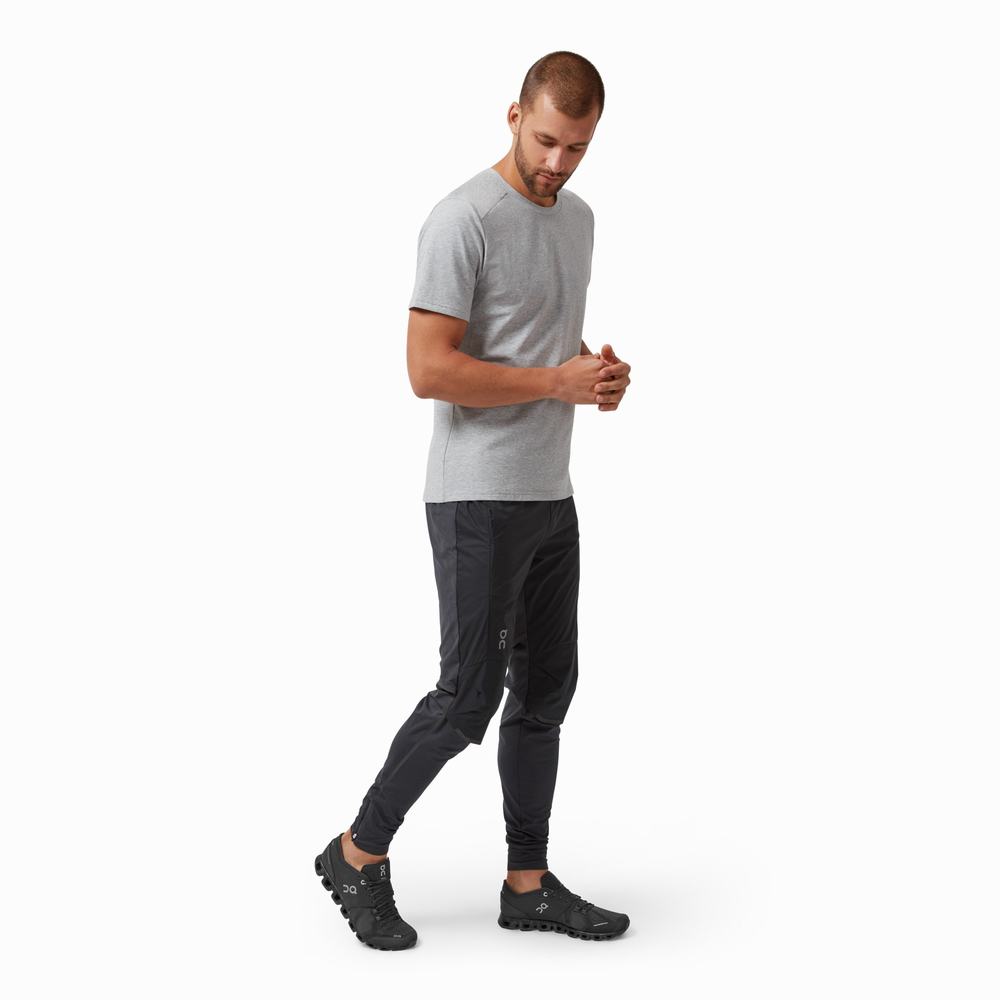 Men's On Running Running Pants Black | USA-1307249