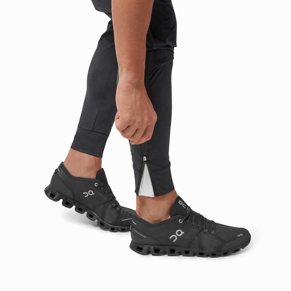 Men's On Running Running Pants Black | USA-1307249