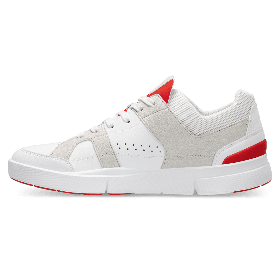 Men's On THE ROGER Clubhouse Sneakers White / Red | USA-6342950