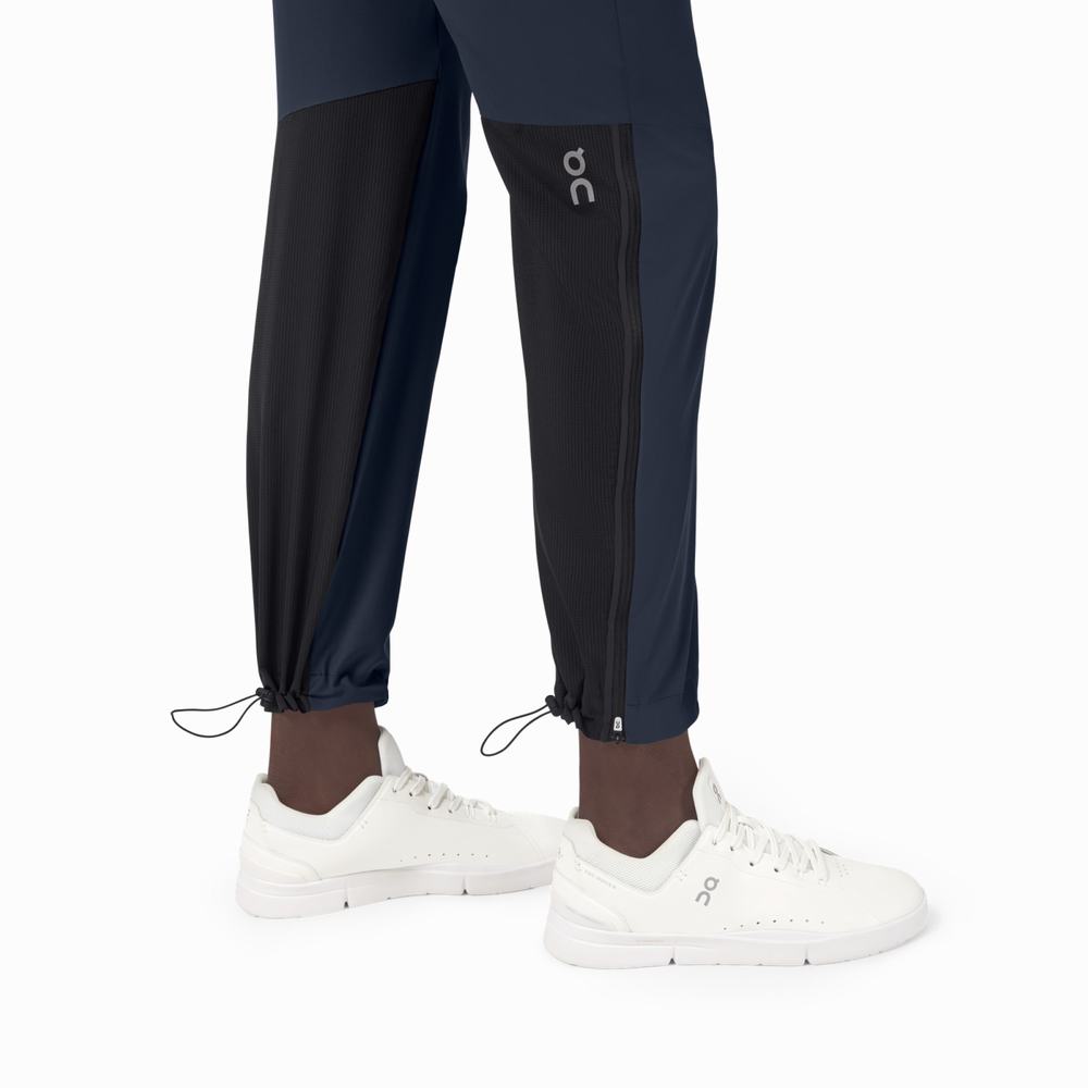 Men's On Track Track Pants Navy / Black | USA-9256148