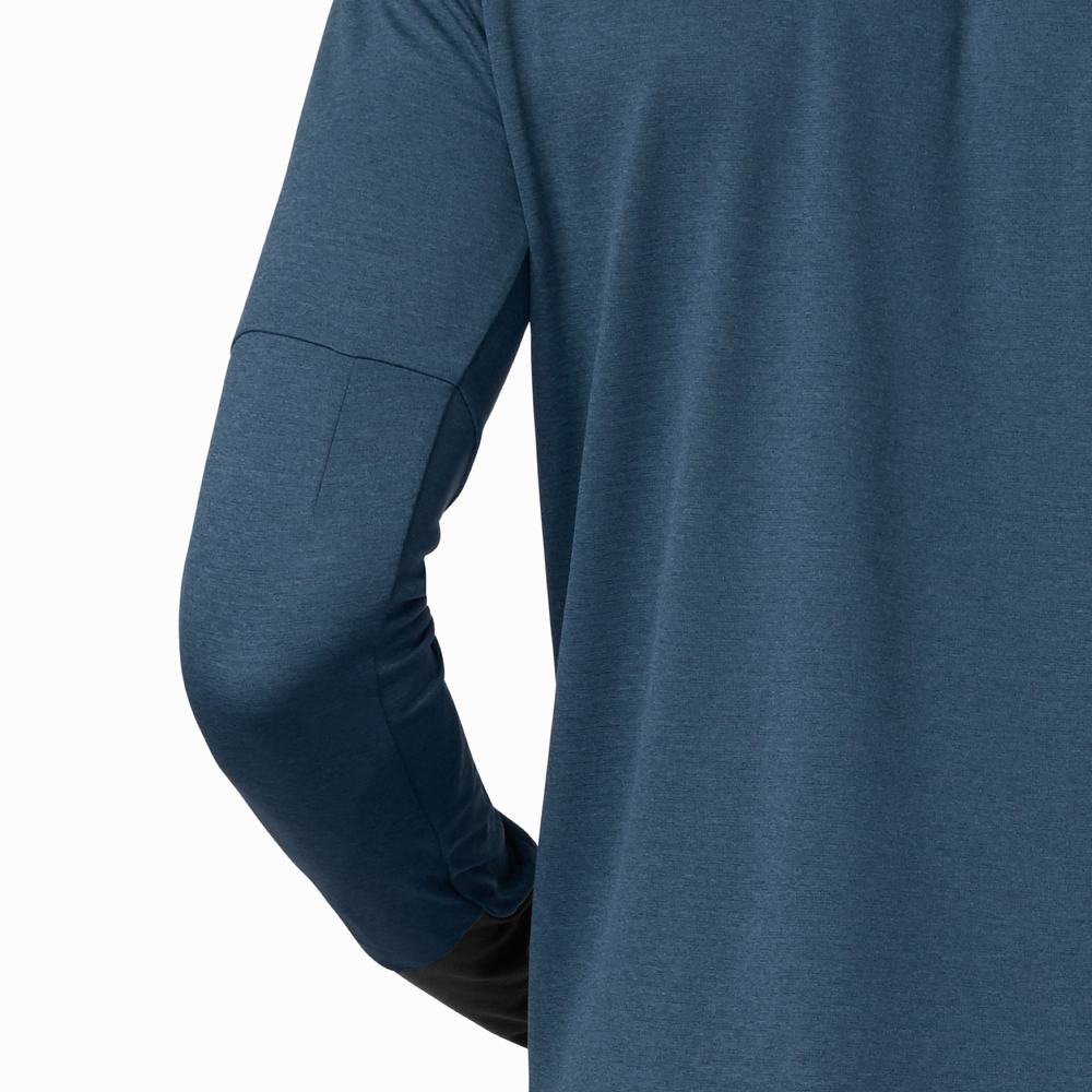 Men's On Weather Running Shirts Navy | USA-6429710