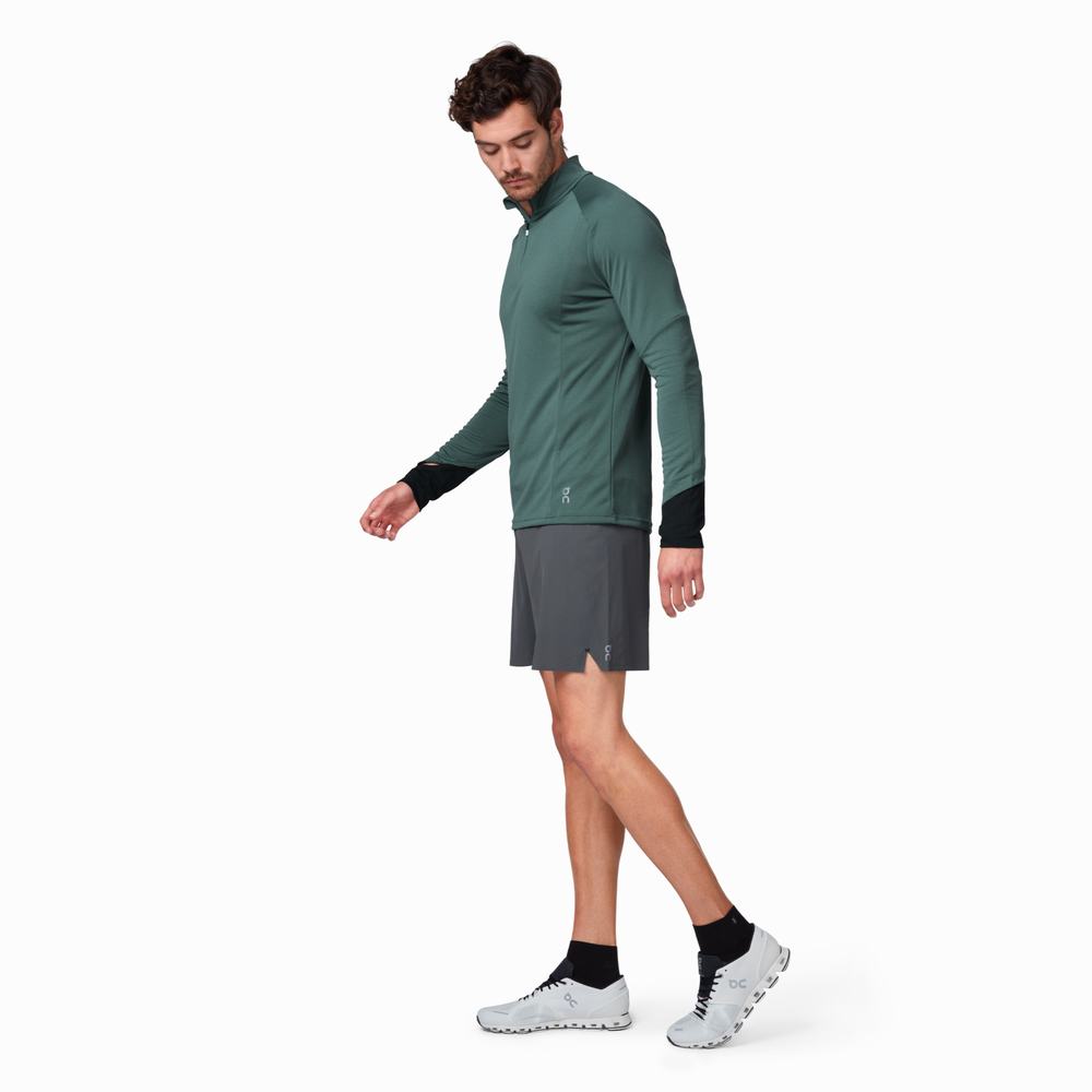 Men's On Weather Running Shirts Olive | USA-5642379