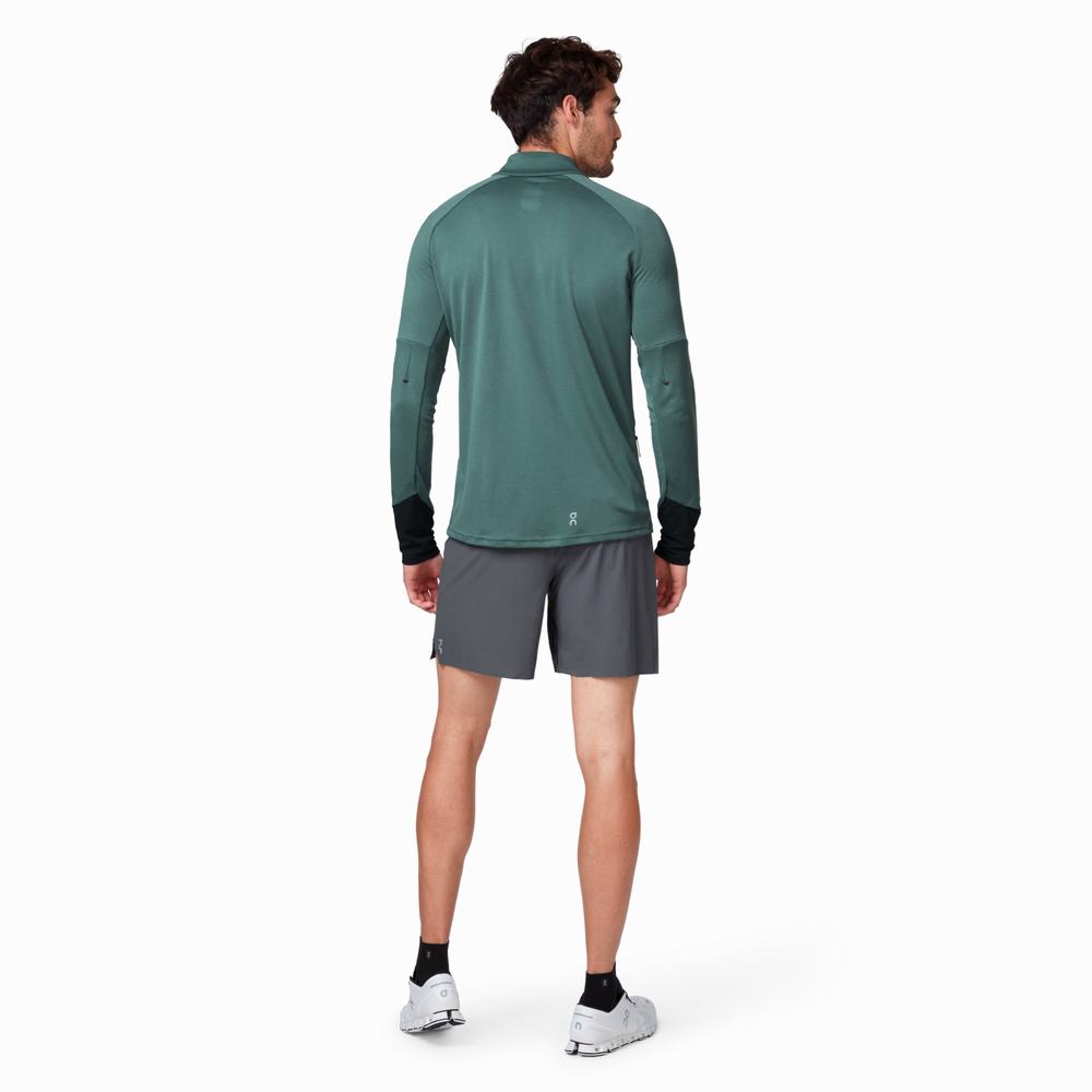 Men's On Weather Running Shirts Olive | USA-5642379