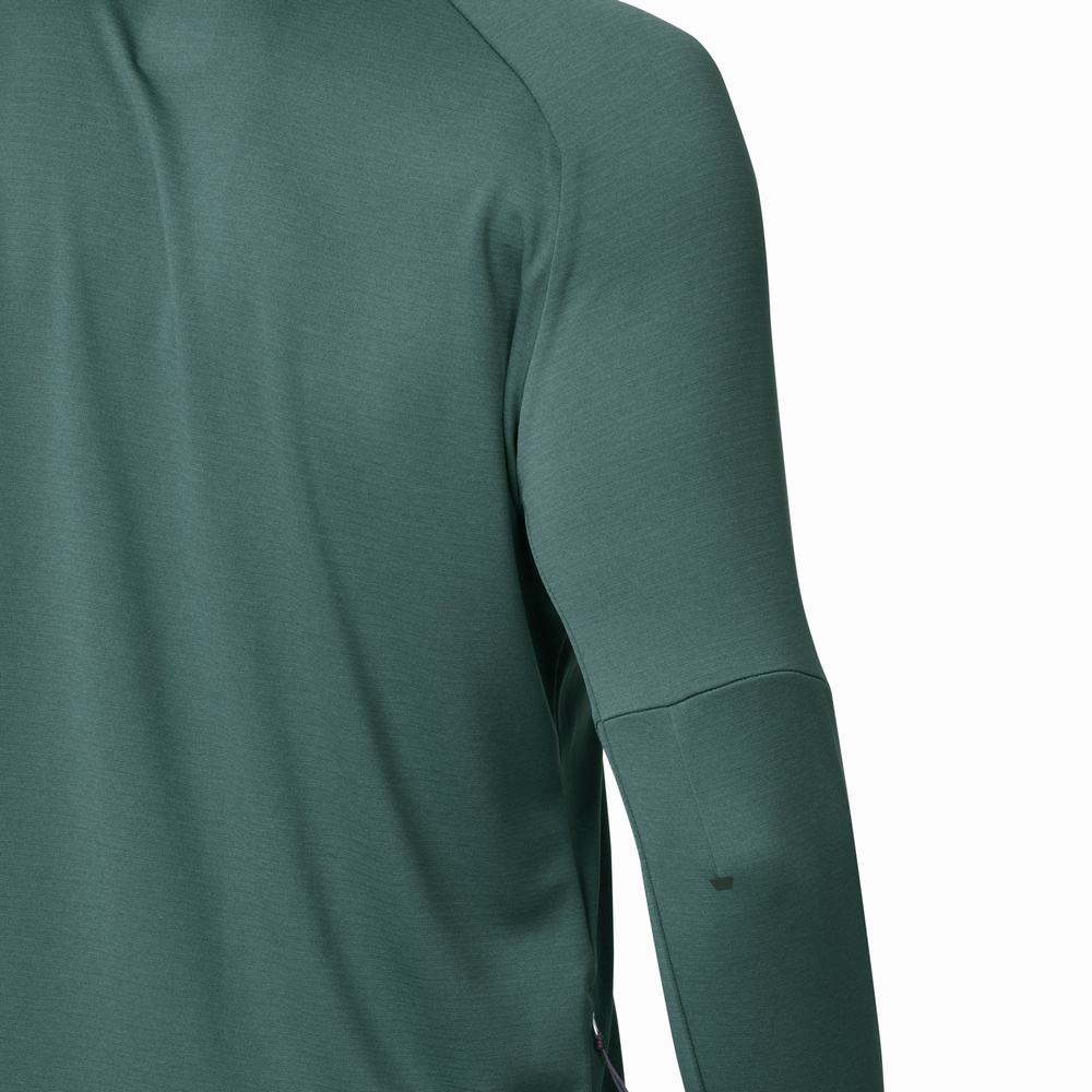 Men's On Weather Running Shirts Olive | USA-5642379