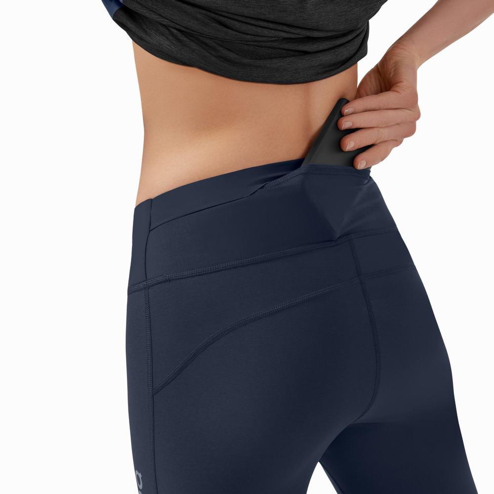 Women's On Active Running Tights Navy | USA-2976034