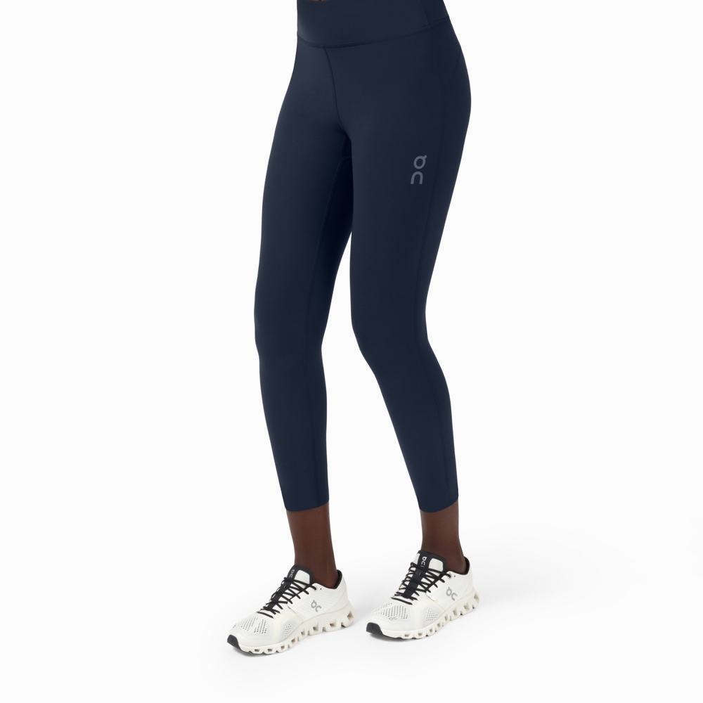 Women\'s On Active Running Tights Navy | USA-2976034