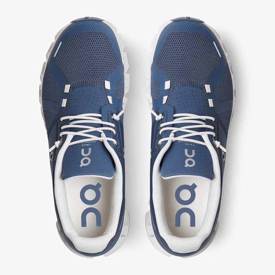 Women's On Cloud 5 Sneakers Dark Blue / White | USA-2051367