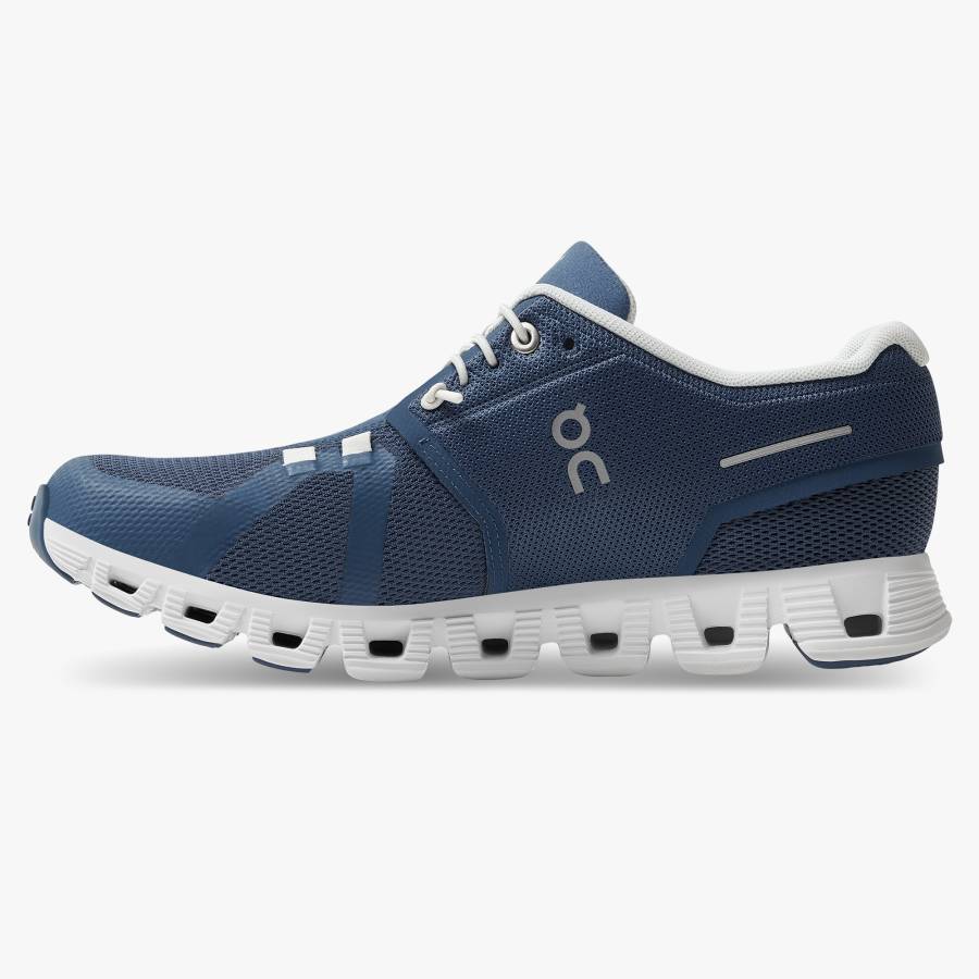 Women's On Cloud 5 Sneakers Dark Blue / White | USA-2051367