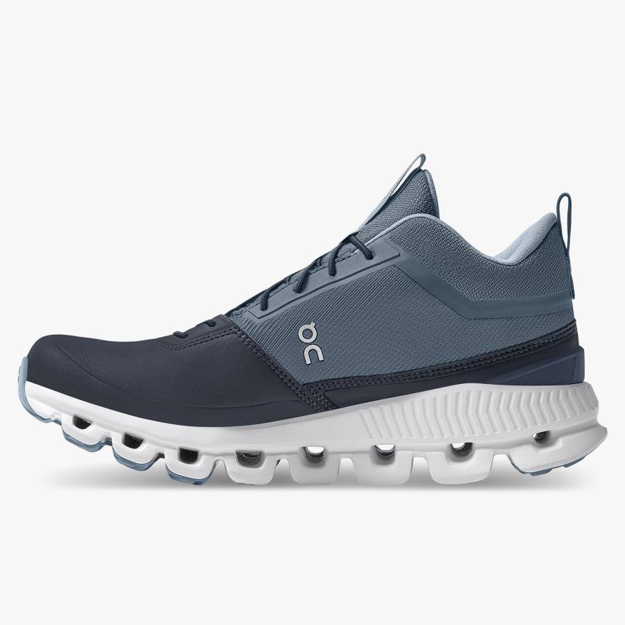 Women's On Cloud Hi Waterproof Sneakers Light Blue / Navy | USA-5206849