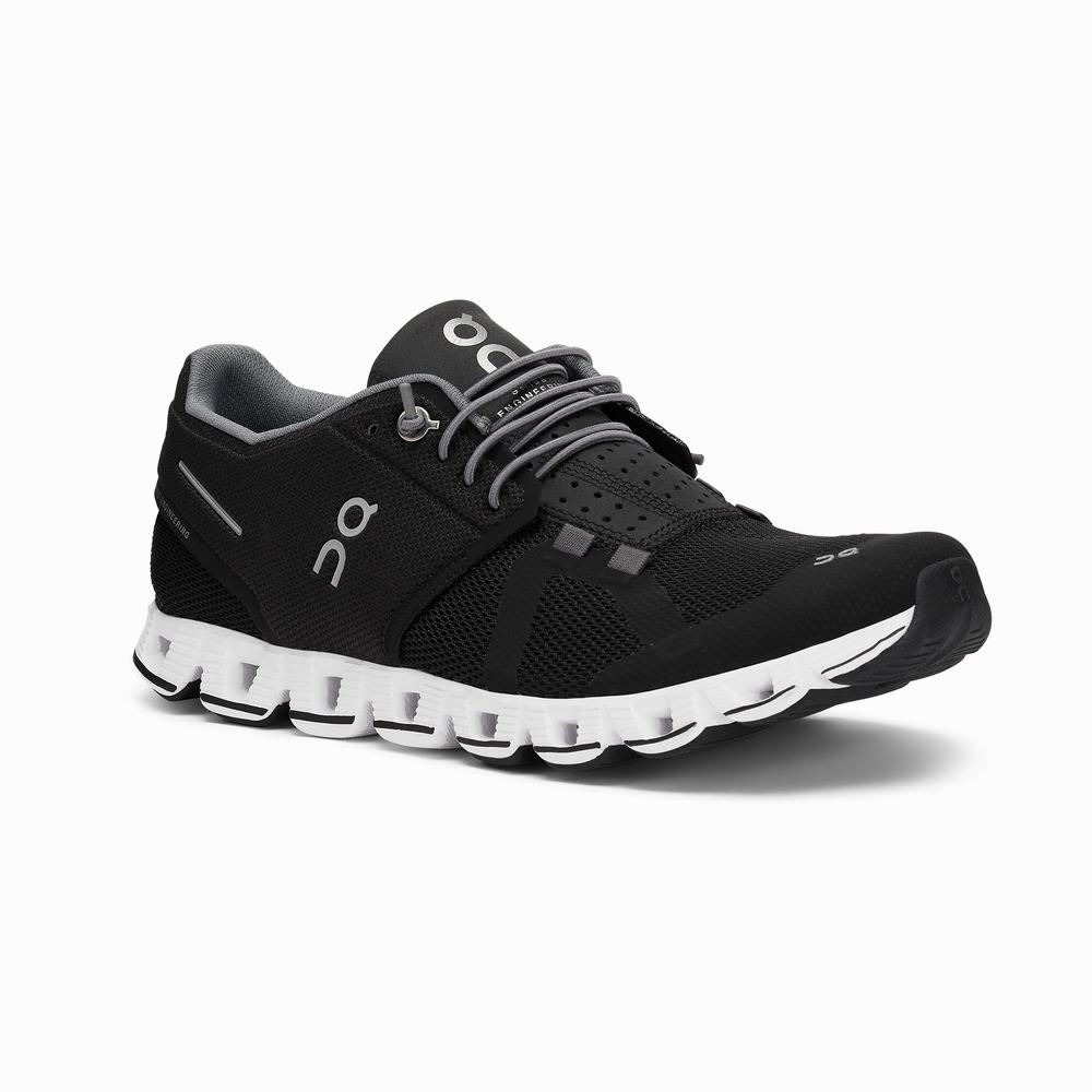 Women's On Cloud Running Shoes Black / White | USA-3916482