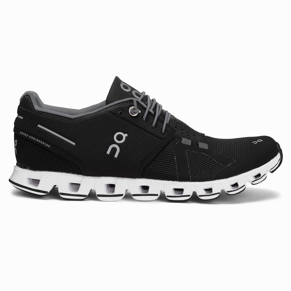 Women\'s On Cloud Running Shoes Black / White | USA-3916482