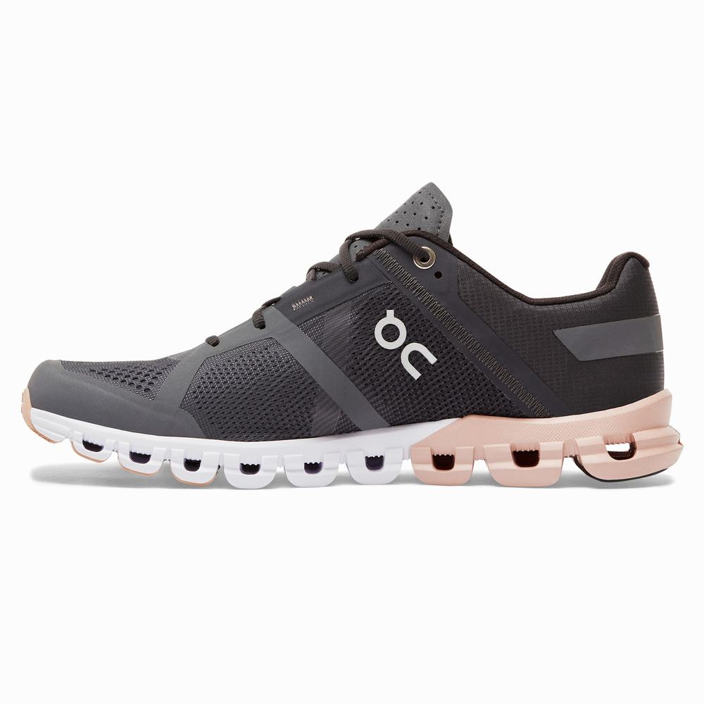 Women's On Cloudflow Racing Shoes Black Rose | USA-0253714