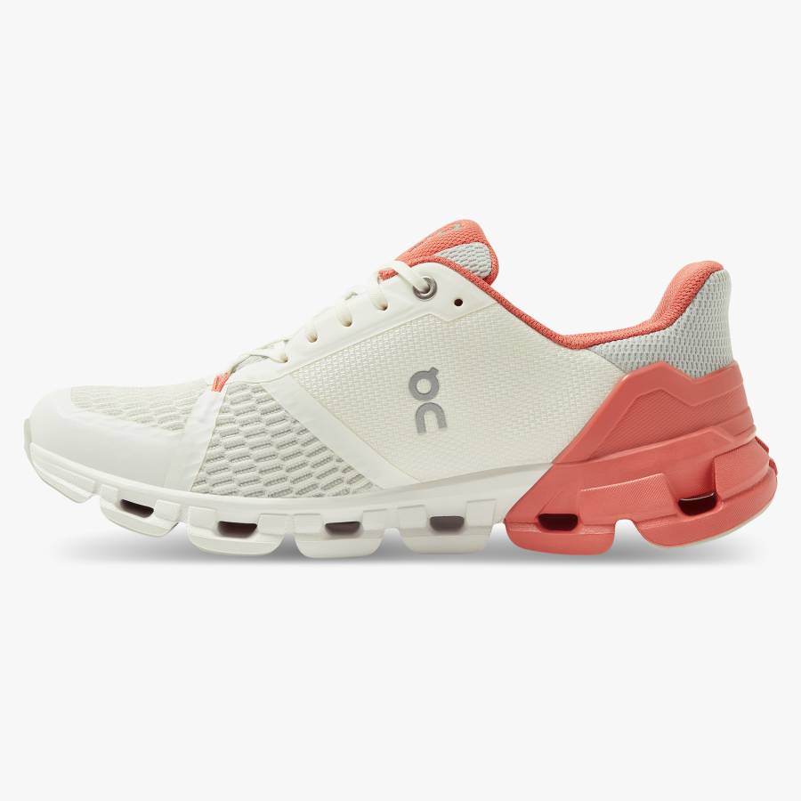 Women's On Cloudflyer 3 Road Running Shoes White / Coral | USA-2973615