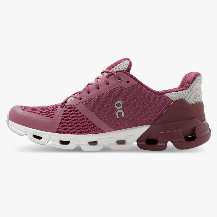 Women's On Cloudflyer 3 Road Running Shoes Burgundy | USA-3602845