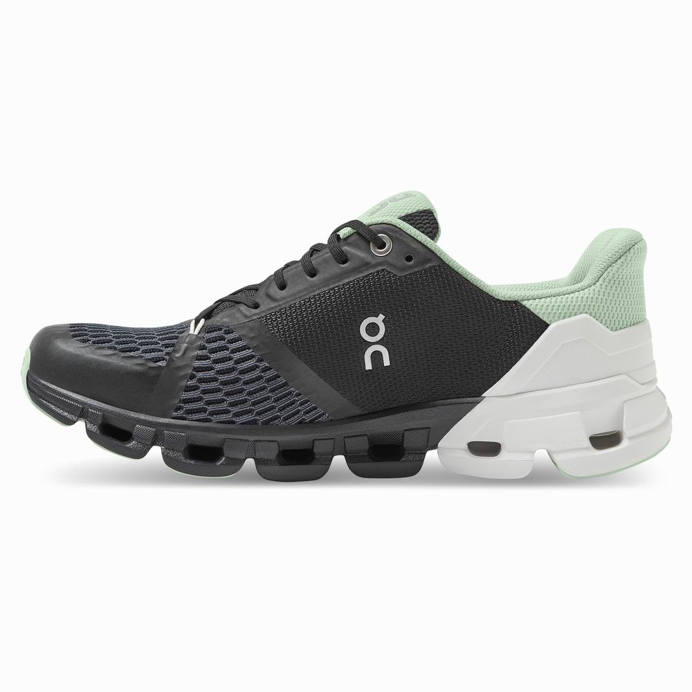 Women's On Cloudflyer Running Shoes Black / White | USA-8640251