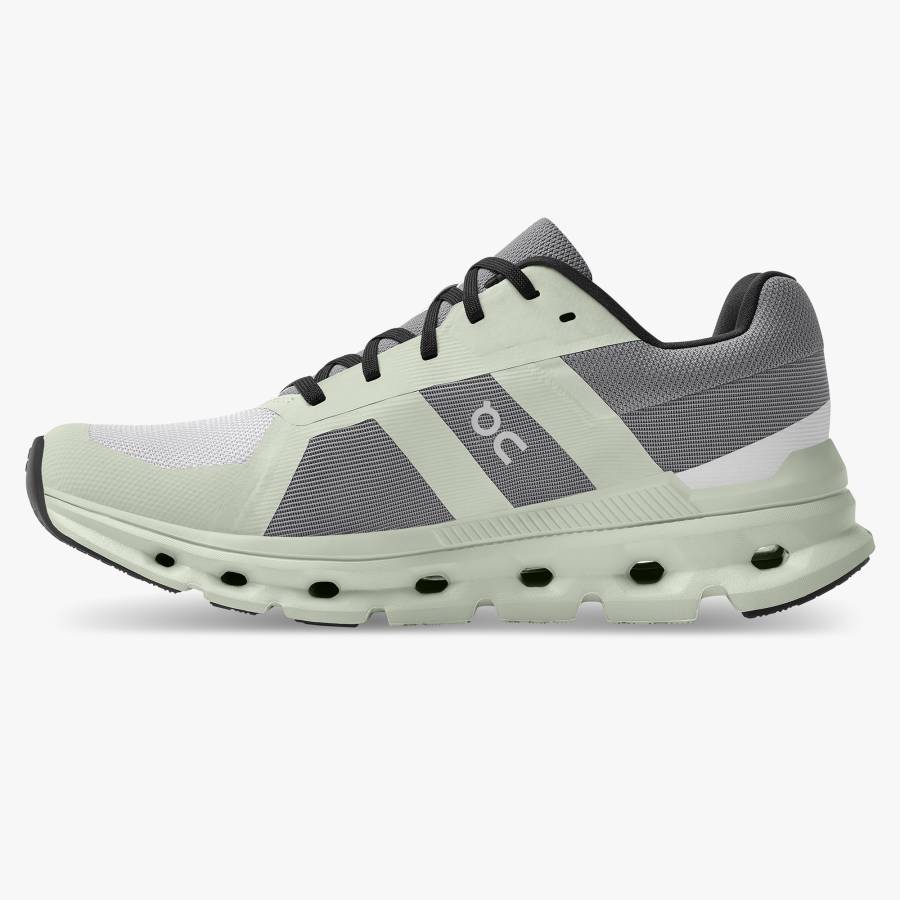 Women's On Cloudrunner 4 Road Running Shoes Light Green / Grey | USA-4965873