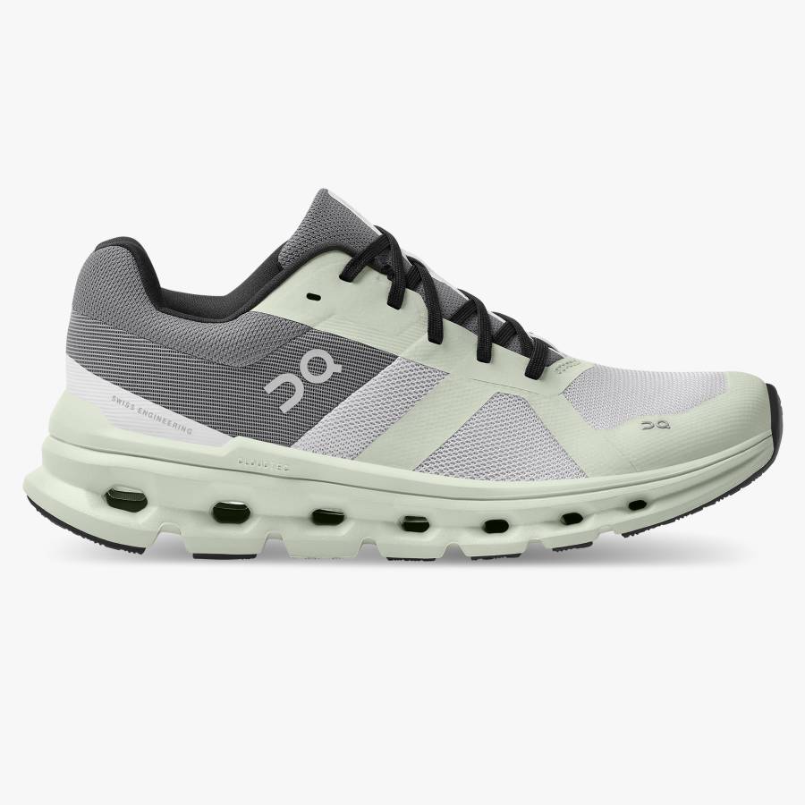 Women\'s On Cloudrunner 4 Road Running Shoes Light Green / Grey | USA-4965873