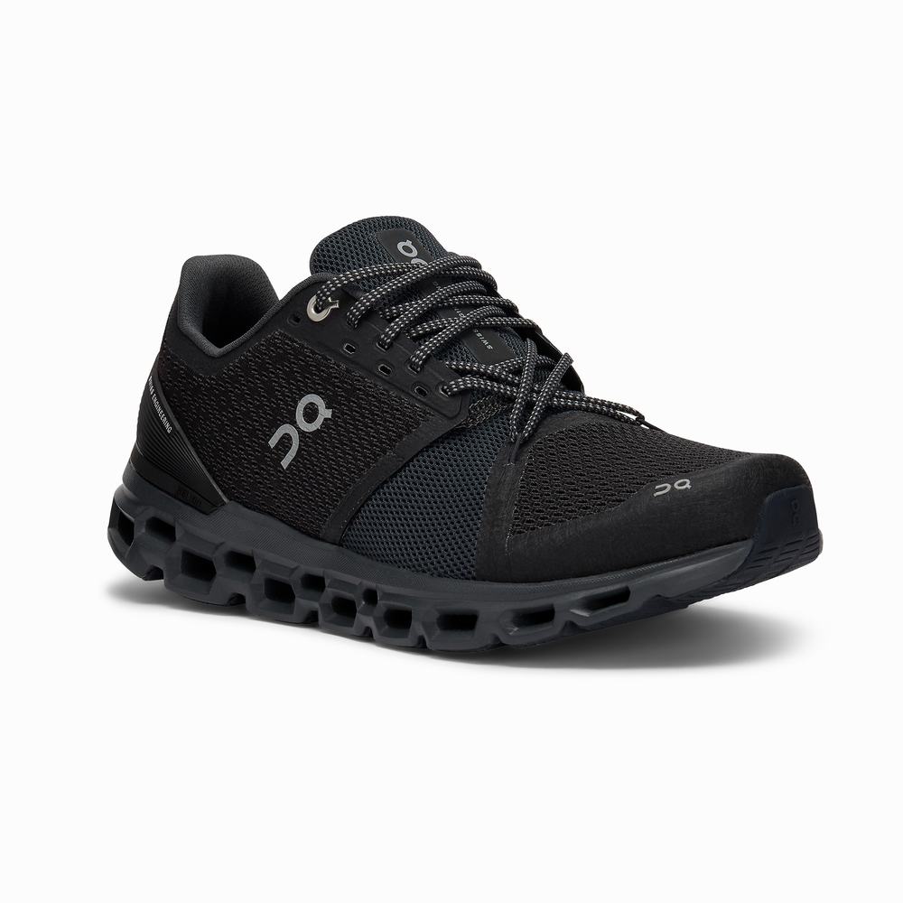 Women's On Cloudstratus Running Shoes Black / Grey | USA-1290734