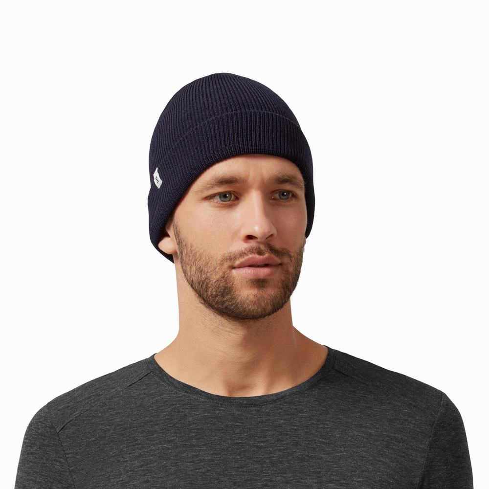 Women\'s On Merino Beanie Navy | USA-3902546